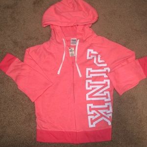 Brand New XS PINK Zip Up Hoodie